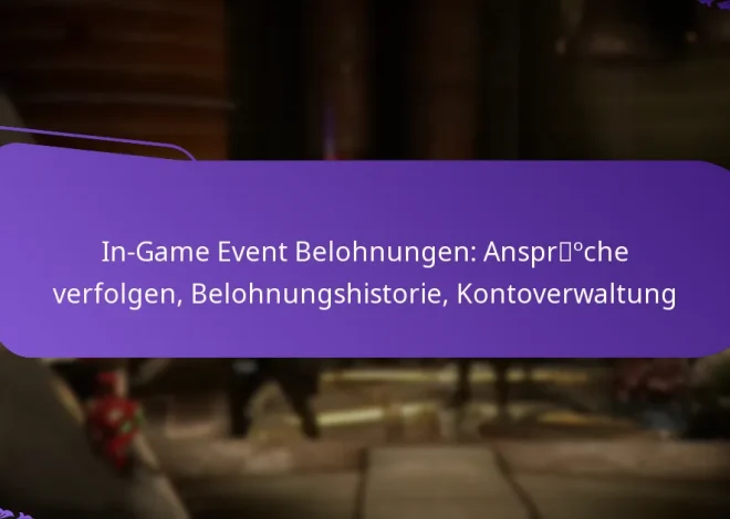 In-Game Event Belohnungen: Ansprüche verfolgen, Belohnungshistorie, Kontoverwaltung