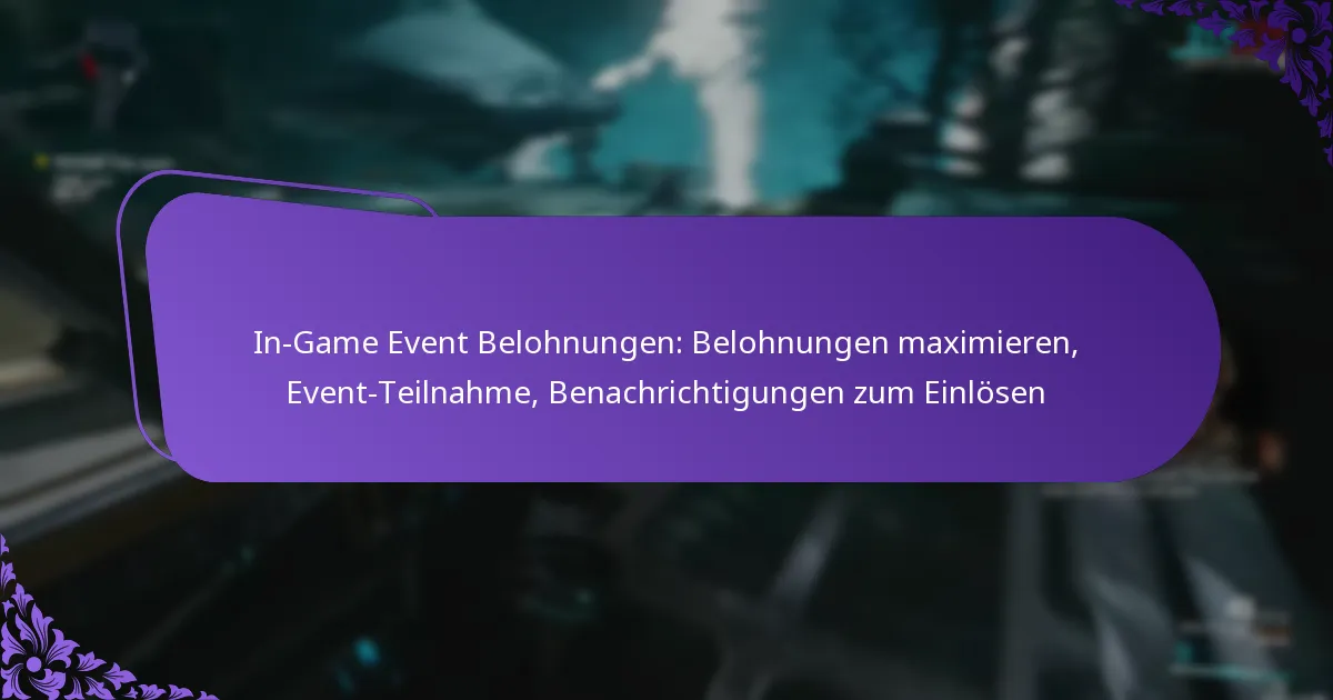 In-Game Event Belohnungen: Belohnungen maximieren, Event-Teilnahme, Benachrichtigungen zum Einlösen