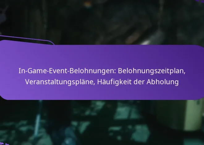 In-Game-Event-Belohnungen: Belohnungszeitplan, Veranstaltungspläne, Häufigkeit der Abholung
